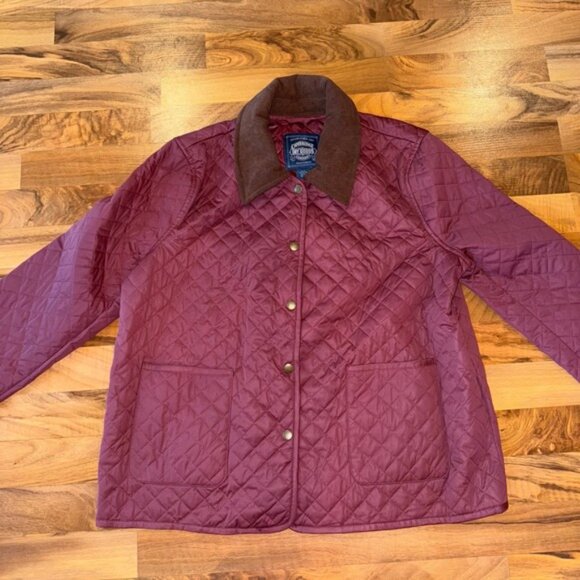 Cambridge Dry Goods Women's Quilted Barn Jacket Burgundy XL Corduroy fall winter - Picture 2 of 6
